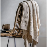 Cotton Cable Knit Throw 170cm x 130cm - throw