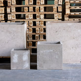Gray cubrosa truffle 20cm concrete square planter with rustic pigmented concrete finish for kitchen counters plant displays
