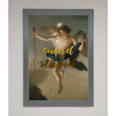 Cupid Stupid Foil Print - A3 (29.7 x 42 cm) / Dark Grey - Framed Print