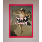 Cupid Stupid Framed Poster - A3 (29.7 x 42 cm) / Neon Pink - Framed Print