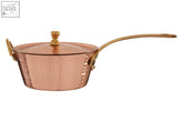 Cyprus Copper Mini hammered copper mini saucepan with brass accents and matching lid perfect for mini saucepan serving
