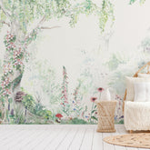 Flower Forest Mural Style Wallpaper