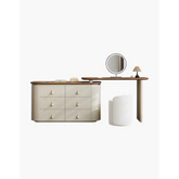 Danna Corner Dressing Table With Mirror Solid Wood