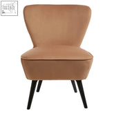 Tan velvet darcy natural fabric chair with sleek black legs a stylish and comfy fabric chair for any room