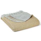 Dartmoor Reversible Pure New Wool Throw - Desert Brown - Throws & Blankets