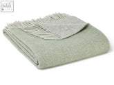 Dartmoor reversible pure new wool throw in ice green with textured weave and light gray fringe perfect for blanket size guide