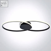 Modern black and white decorative 40w led ceiling light with two interlocking rings ceiling mounted light