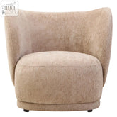Beige delray deep stone chenille curved chair with cozy rounded design and soft fabric finish