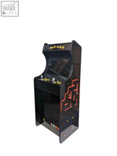 Deluxe 24 home edition pacman dark theme arcade cabinet with glossy black finish and red yellow maze graphics for screen protection and alpha max gaming