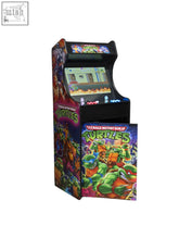 Deluxe 24 home edition turtles tmnt themed arcade machine with vibrant artwork on black cabinet and alpha max screen protection