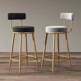 Gregary Bar Stool, Velvet, Gold Leg