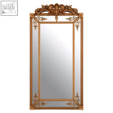 Deymonte ornate mirror with gold finish featuring a gilded frame and intricate baroque-style detailing