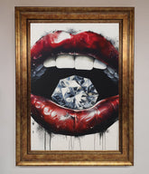 Diamond Lips Framed Poster