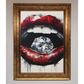 Diamond Lips Framed Poster - B0 (100 x 141 cm) / Bronze - Framed Print