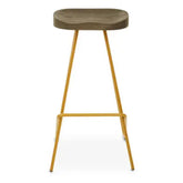 District Elm Wood Bar Stool With Metal Legs - bar-furniture