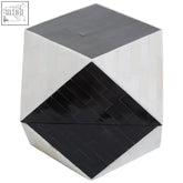 Donato black and white large trinket box with sleek geometric cube puzzle design for stylish storage
