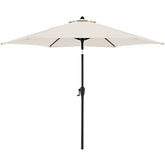 Beige doppler jack parasol with black metal frame crank function garden umbrella with umbrella roof for patio use