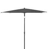 Black doppler rethink parasol with hand opener and durable polyester fabric for balcony and patio use