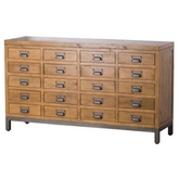 Draftsman Pine 20 Drawer Side Unit - sideboard