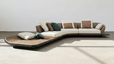Dubois Three Seater Curved Sofa, Nappa Real Leather