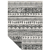 Duo Weave Outdoor Rug Aztec Design - 120X170 cm / Black - Rugs
