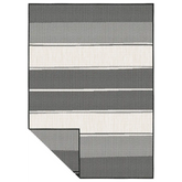 Duo Weave Outdoor Rug Black&Orange Stripes - Rugs