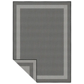 Duo Weave Outdoor Rug Bordered - 120X170 cm / Charcoal - Rugs