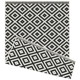Duo Weave Outdoor Rug Geometric Diamond - 120X170 cm / Black - Rugs