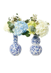 Blue and white porcelain dutch delft classic vases set of 2 with intricate floral patterns perfect for home decor