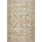 Eco-Washable Beige Rug Flowers Design - 120X185 cm - Rugs
