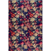 Eco-Washable Dark Flowers Design - 120X185 cm - Rugs