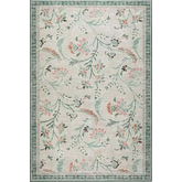 Eco-Washable Green Rug Floral Design - 120X185 cm - Rugs