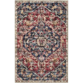 Eco-Washable Red Rug Medallion Design - 120X185 cm - Rugs