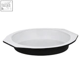 Ecocook black cake tin with handles in black and white ceramic with a smooth glossy finish perfect for baking