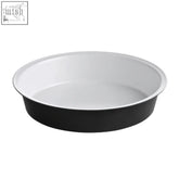Ecocook black round cake tin with smooth non-stick interior in black and white for perfect round cake baking