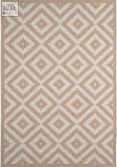 Beige and cream geometric patterned ecology outdoor rug with woven texture perfect for outdoor use