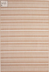 Beige and cream striped ecology outdoor rug with woven texture perfect as an outdoor rug beige option