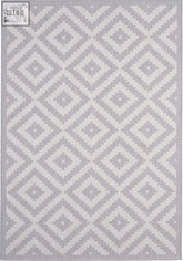 A modern ecology outdoor rug grey with geometric diamond pattern and subtle texture perfect for outdoor use