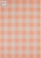 Peach and cream gingham woven texture on ecology outdoor rug orange perfect for outdoor use