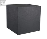 Dark gray textured square flower pot eda square flower pot anthracite grey with a matte finish 50 cm