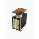 Edison Clear Acrylic & Rattan Side Table, Black| DC Concept