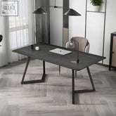 Modern black sintered stone edmund office desk with sleek metal legs for stylish workspace setups