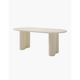 Eira White Dining Table Oval with or without Chairs - Dining table