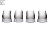 Eldon set of 4 clear ribbed glass tumblers with vertical texture and slightly flared rim perfect for everyday use