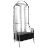 Eliza Silver Finish Dome Cage Chair - Arm Chair