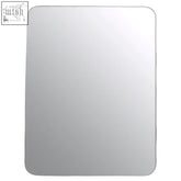 Ella gold wall mirror with a rectangular shape, softly rounded corners, and a sleek minimalist gold wall design