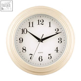 Elliot vintage cream wall clock with a cream round face and black numerals and hands perfect for any wall clock display