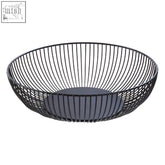 Black wire basket with sleek modern design made of matte black iron wire perfect as a fruit bowl