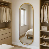 Emi - Full Length Gold Metal Runway Oval Mirror - 180cm x 80cm - Mirror