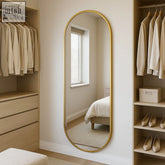 Emi 180x80cm full length gold metal runway oval mirror with double arched frame perfect for stylish spaces